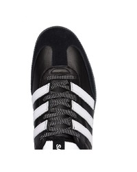 schwarze und weiße Leder niedrige Sneakers von adidas