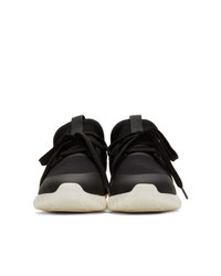 schwarze und weiße Leder niedrige Sneakers von Moncler