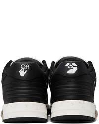 schwarze und weiße Leder niedrige Sneakers von Off-White