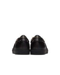 schwarze und weiße Leder niedrige Sneakers von Givenchy