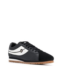 schwarze und weiße Leder niedrige Sneakers von Bally