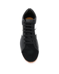 schwarze und weiße Leder niedrige Sneakers von Bally