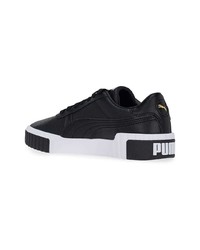 schwarze und weiße Leder niedrige Sneakers von Puma