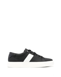 schwarze und weiße Leder niedrige Sneakers von Calvin Klein