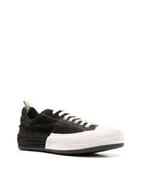 schwarze und weiße Leder niedrige Sneakers von Officine Creative