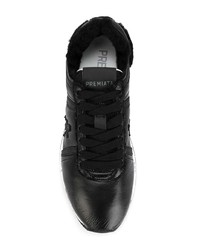 schwarze und weiße Leder niedrige Sneakers von Premiata