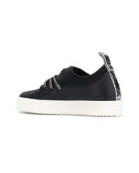 schwarze und weiße Leder niedrige Sneakers von Giuseppe Zanotti Design