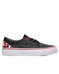 schwarze und weiße Leder niedrige Sneakers von DC Shoes