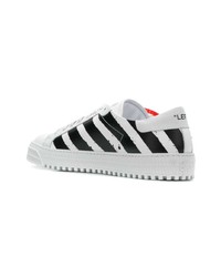 schwarze und weiße Leder niedrige Sneakers von Off-White