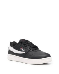 schwarze und weiße Leder niedrige Sneakers von Fila