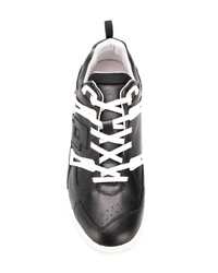 schwarze und weiße Leder niedrige Sneakers von Damir Doma