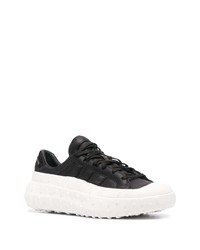 schwarze und weiße Leder niedrige Sneakers von Y-3