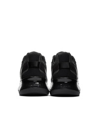 schwarze und weiße Leder niedrige Sneakers von Balmain