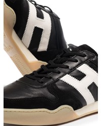 schwarze und weiße Leder niedrige Sneakers von Hogan