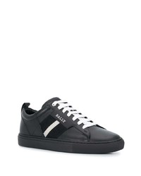 schwarze und weiße Leder niedrige Sneakers von Bally