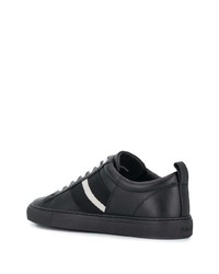 schwarze und weiße Leder niedrige Sneakers von Bally