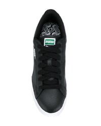 schwarze und weiße Leder niedrige Sneakers von Puma
