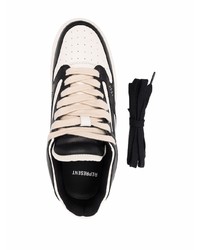 schwarze und weiße Leder niedrige Sneakers von Represent