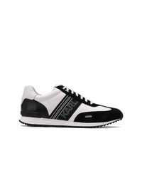 schwarze und weiße Leder niedrige Sneakers von Karl Lagerfeld