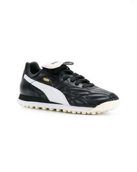 schwarze und weiße Leder niedrige Sneakers von Puma