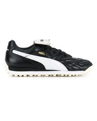 schwarze und weiße Leder niedrige Sneakers von Puma