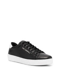 schwarze und weiße Leder niedrige Sneakers von Karl Lagerfeld