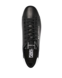 schwarze und weiße Leder niedrige Sneakers von Karl Lagerfeld