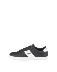 schwarze und weiße Leder niedrige Sneakers von Lacoste