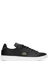 schwarze und weiße Leder niedrige Sneakers von Lacoste