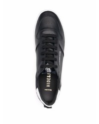 schwarze und weiße Leder niedrige Sneakers von Hide&Jack