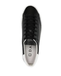 schwarze und weiße Leder niedrige Sneakers von D.A.T.E