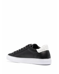 schwarze und weiße Leder niedrige Sneakers von Hide&Jack