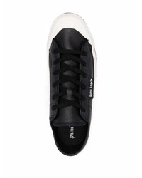 schwarze und weiße Leder niedrige Sneakers von Palm Angels