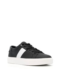 schwarze und weiße Leder niedrige Sneakers von Calvin Klein