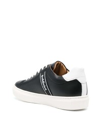 schwarze und weiße Leder niedrige Sneakers von Baldinini