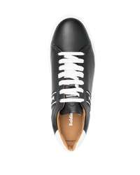 schwarze und weiße Leder niedrige Sneakers von Baldinini