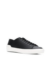 schwarze und weiße Leder niedrige Sneakers von Calvin Klein