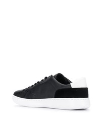 schwarze und weiße Leder niedrige Sneakers von Calvin Klein