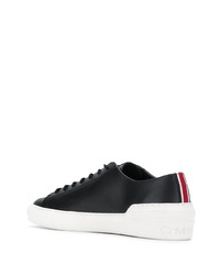 schwarze und weiße Leder niedrige Sneakers von Calvin Klein