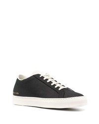 schwarze und weiße Leder niedrige Sneakers von Common Projects