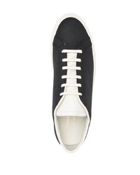 schwarze und weiße Leder niedrige Sneakers von Common Projects