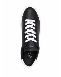 schwarze und weiße Leder niedrige Sneakers von Giuseppe Zanotti