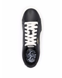 schwarze und weiße Leder niedrige Sneakers von Puma