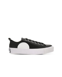 schwarze und weiße Leder niedrige Sneakers von McQ Alexander McQueen