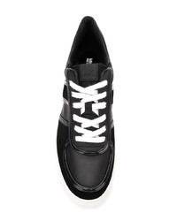 schwarze und weiße Leder niedrige Sneakers von MICHAEL Michael Kors