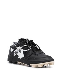 schwarze und weiße Leder niedrige Sneakers von Off-White