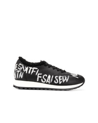 schwarze und weiße Leder niedrige Sneakers von Mr & Mrs Italy