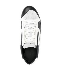 schwarze und weiße Leder niedrige Sneakers von Bally