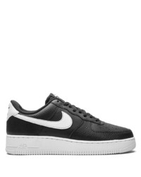 schwarze und weiße Leder niedrige Sneakers von Nike
