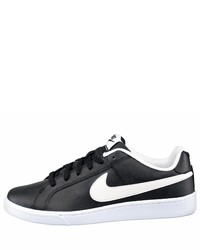 schwarze und weiße Leder niedrige Sneakers von Nike Sportswear